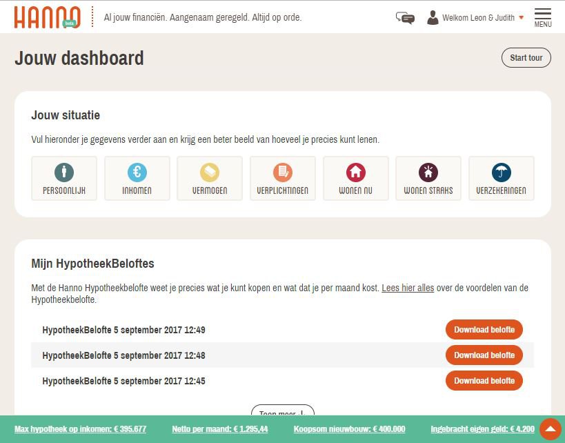 Persoonlijk dashboard demo